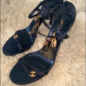 Black Gucci Evening Sandals